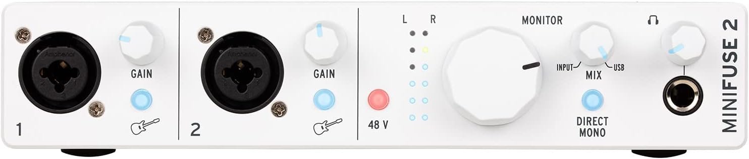 Arturia - MiniFuse 2 - Compact USB Audio & MIDI Interface with Creative Software for Recording, Production, Podcasting, Guitar 