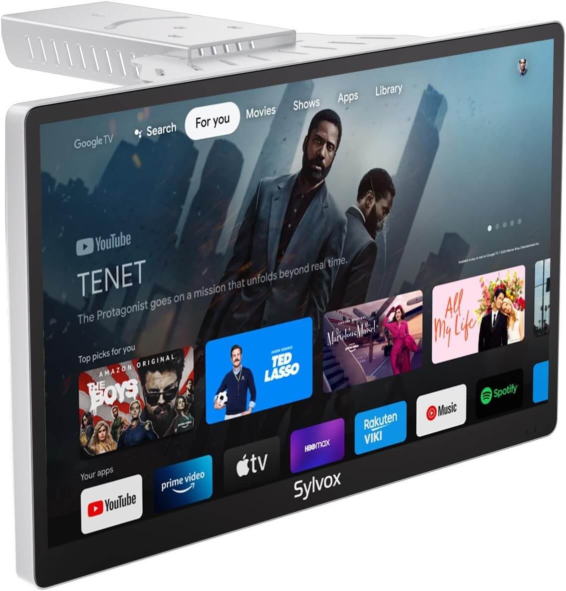 SYLVOX Kitchen TV, Small Smart TV for Kitchen, 15.6 inch 1080P Full HD Under Cabinet TVs, Google Smart Television with Voice Remote Control WiFi Bluetooth Chromecast 2 Speakers, Compact & Foldable