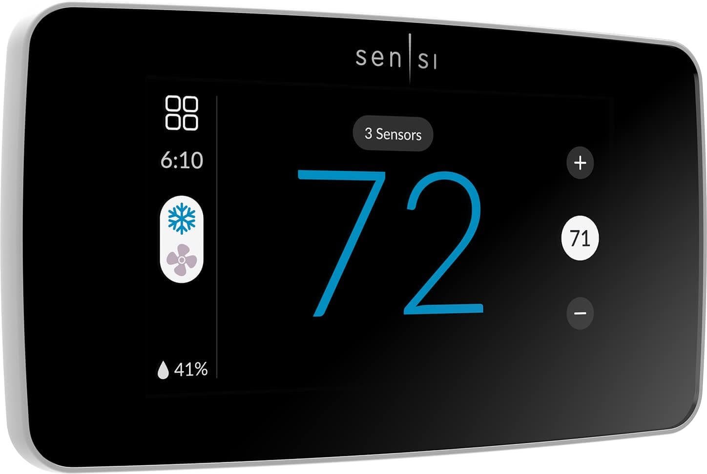 Sensi Touch 2 Smart Thermostat with Touchscreen Color Display, 100 Years of Expertise, Programmable, Wi-Fi, Data Privacy, Easy DIY, Works with Alexa