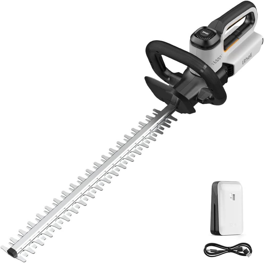 Litheli 20V Cordless Hedge Trimmer 20" (0.8" Cut), Handheld Shrub/Bush Trimmer, Lightweight Shrub/Bush Trimmer