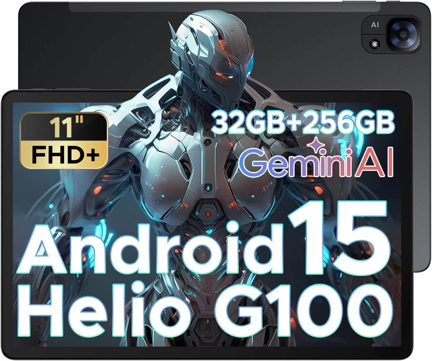 DOOGEE Tab E3 Android 15 Tablet 2025, 11 Inch Tablet, Octa-Core Helio G100,32GB+256GB/2TB, 8800mAh Battery, 90Hz Screen, Gemini AI, Dual SIM/BT5.2/5G WiFi/GPS/Face ID, Gray