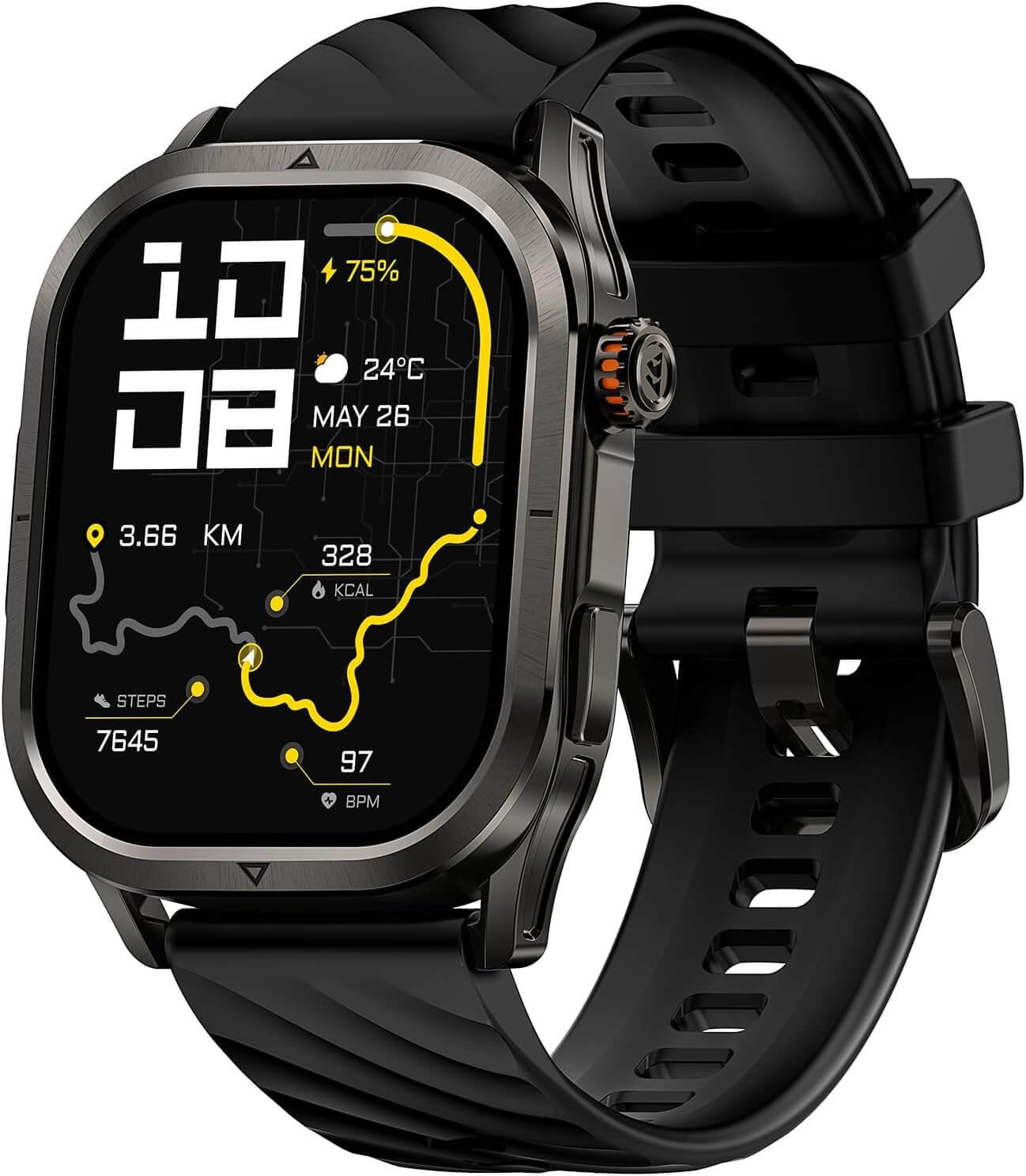 KOSPET Magic P10 Smart Watch with GPS & Compass, Stainless Steel Body, 50-Day Battery, 1.96" AMOLED, 5ATM Waterproof, Blood Oxygen, 24/7 Heart Rate & Sleep Monitoring, for Android & iOS