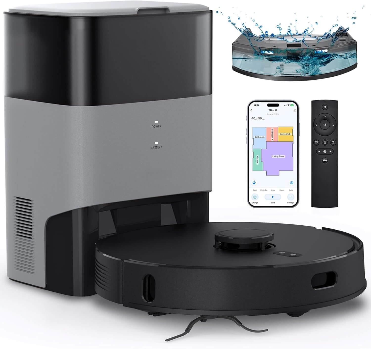 obot Vacuum and Mop Combo, Self-Emptying, 60-Day Capacity, Schedule, 180mins Runtime, Home Mapping, Wi-Fi/App/Alexa/Remote, Robotic Vacuum Cleaner for Pet, Hard Floors, Carpet
