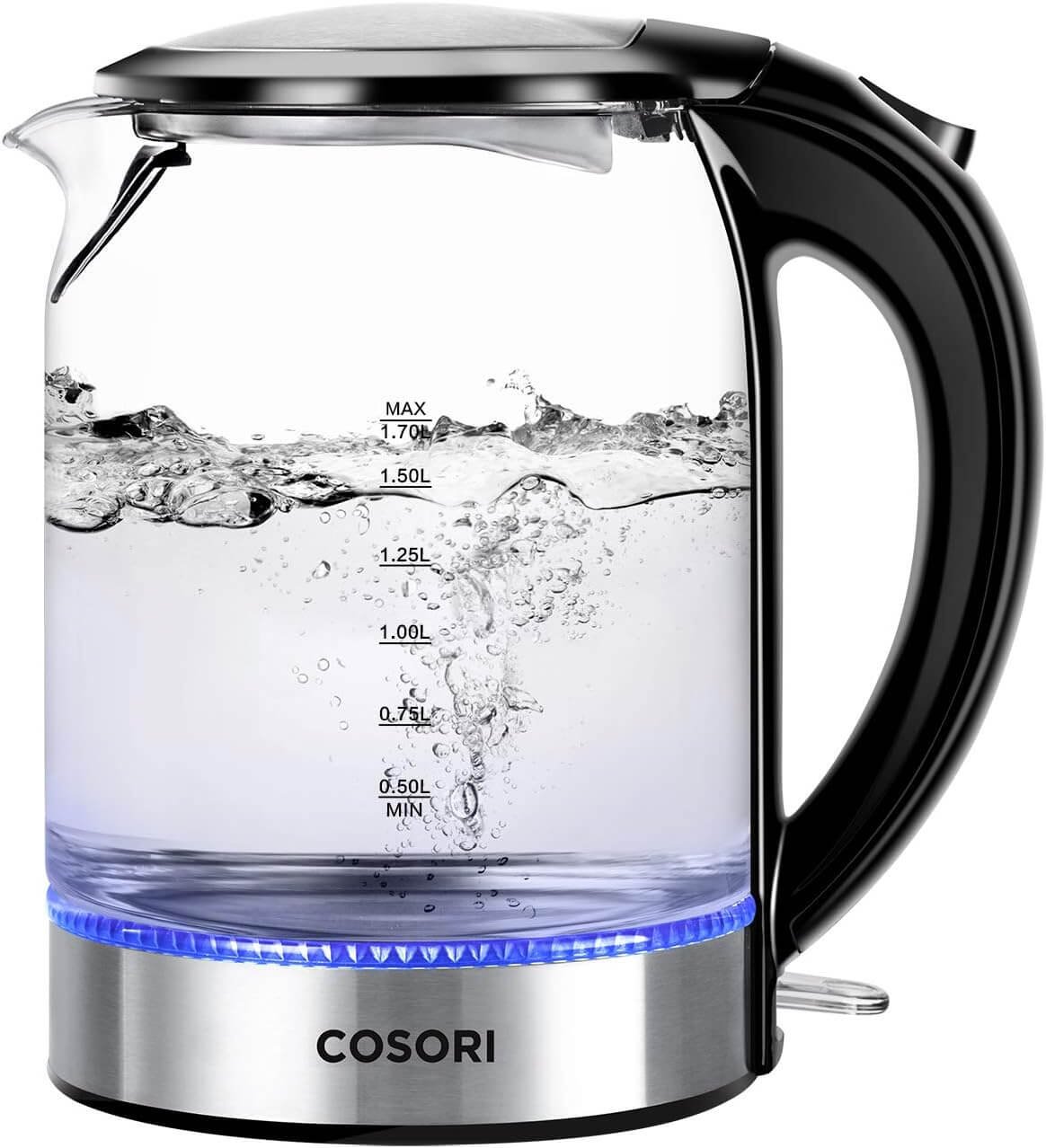 COSORI Speed-Boil Electric Tea Kettle, 1.7L Hot Water Kettle (BPA Free) 1500W Auto Shut-Off & Boil-Dry Protection, LED Indicator Inner Lid & Bottom