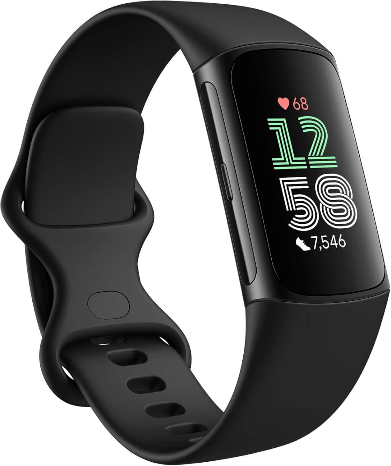 Fitbit Charge 6 Fitness Tracker with Google apps, Heart Rate on Exercise Equipment, 6-Months Premium Membership Included, GPS, Health Tools and More, Obsidian