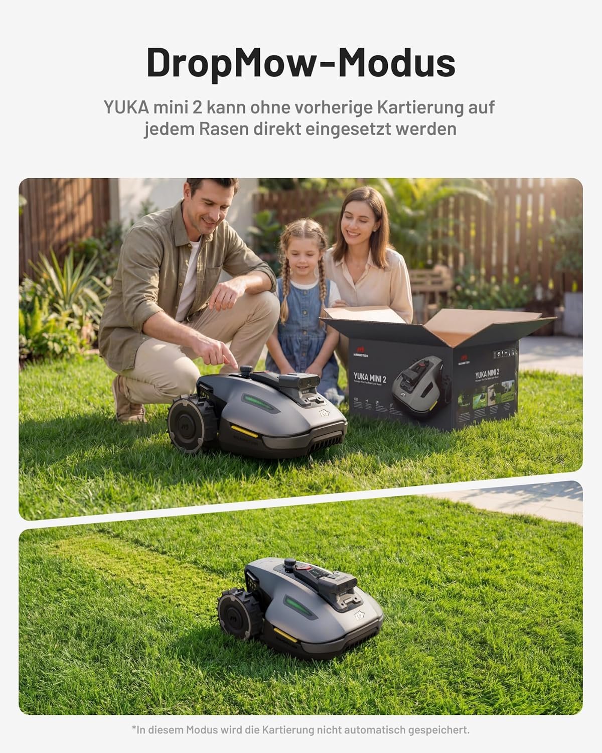 Robotic lawn mower maintaining a lawn automatically during the day