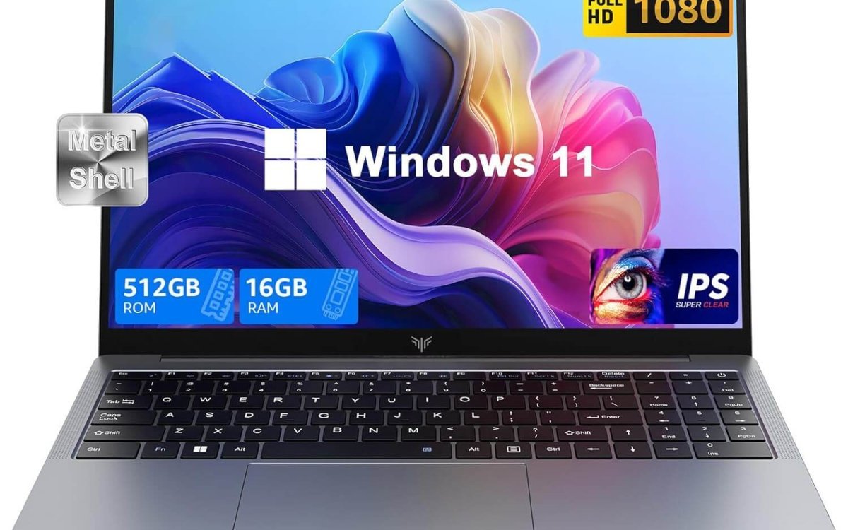 2025 Laptop Computer with Windows 11, Intel N150 Quad-Core Processor 16GB DDR4 RAM 512GB SSD, 15.6" FHD IPS Display, Long Battery Life, Traditional Laptops for Business Office Student Gaming