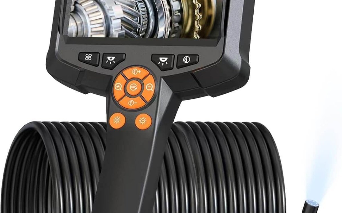 Endoscope Inspection Camera, AOPICK 4.3'' IPS Screen 1080P HD Digital Borescope Inspection Camera with 8 LED Lights, Handheld IP67 Waterproof DrainCamera, 16.5ft Semi-Rigid Cable, Gadgets for Men