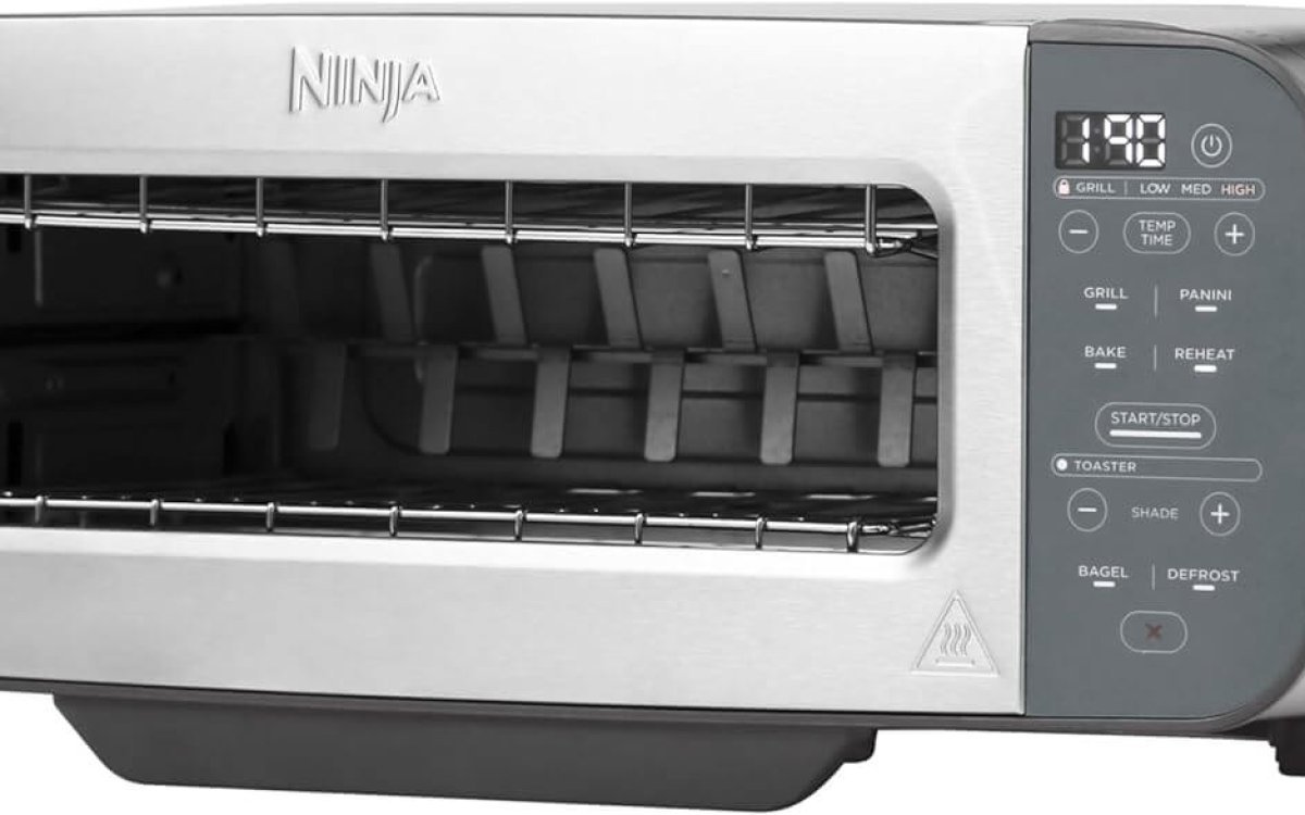 Ninja Foodi 3-in-1 Toaster, Grill and Panini Press with Flip Design, 7 Cooking Functions, 7 Toast Shades, Includes Panini Press, Bake Tray and Crumb Tray, Stainless Steel